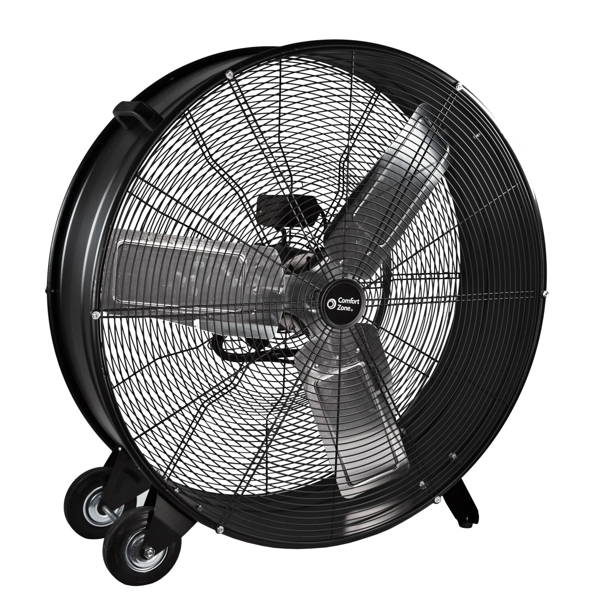 Comfort Zone 30in. High-Velocity Barrel Fan, 9300 CFM, 2 Speeds, Direct Drive Drum, Wheels, Model# 123728
